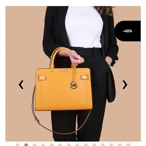 Michael Kors Yellow Saffiano Leather Satchel
